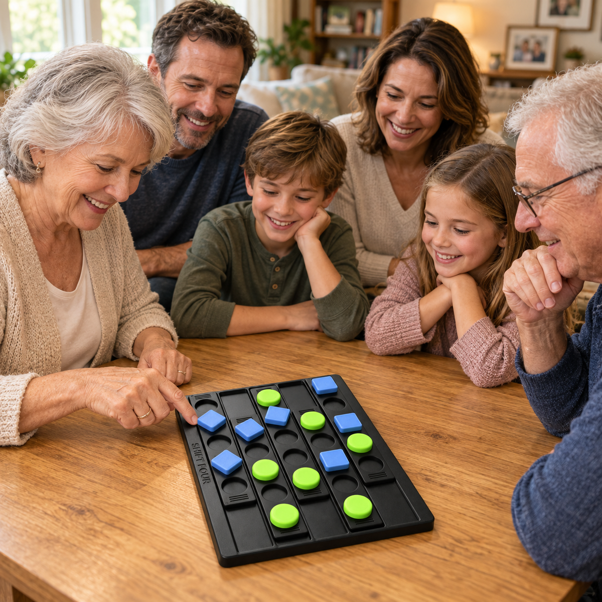 Shift Four Sliding Strategy Board Game, 2 Players