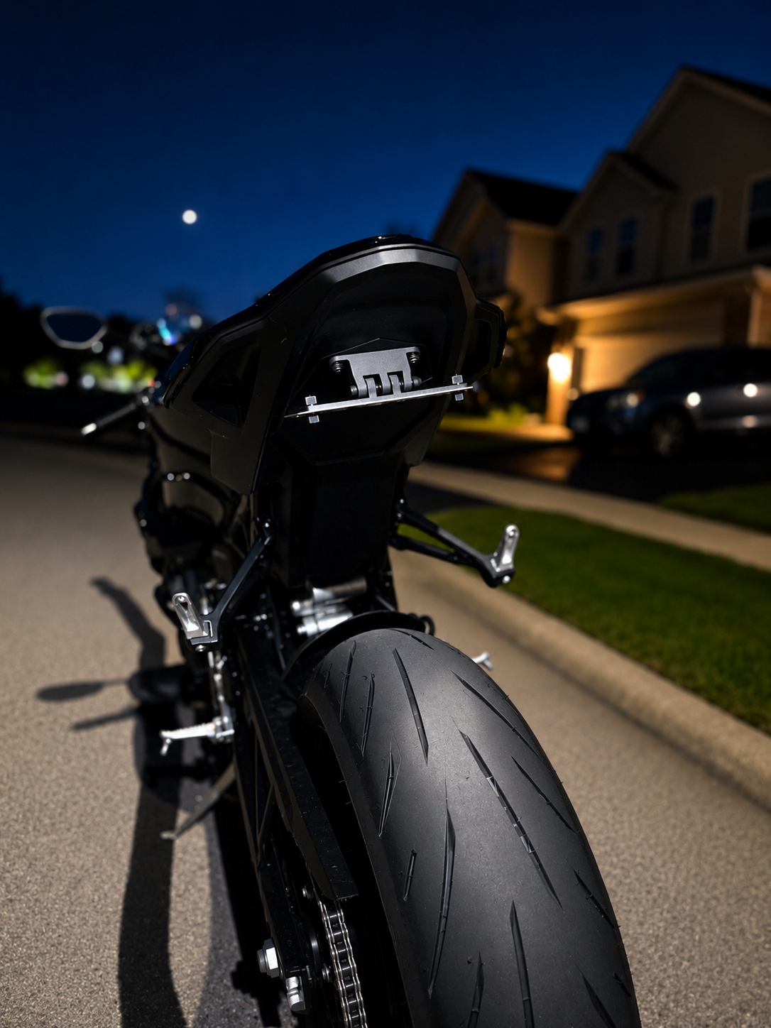 Fender Eliminator Kit compatible with BMW S1000RR 2018-2026, PETG Cover Plate and PA12-CF Carbon Fiber Nylon License Plate Holder