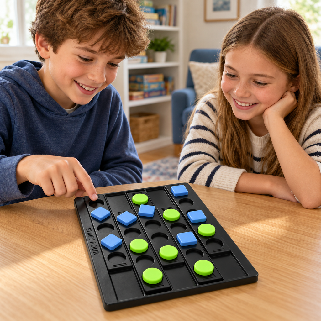 Shift Four Sliding Strategy Board Game, 2 Players