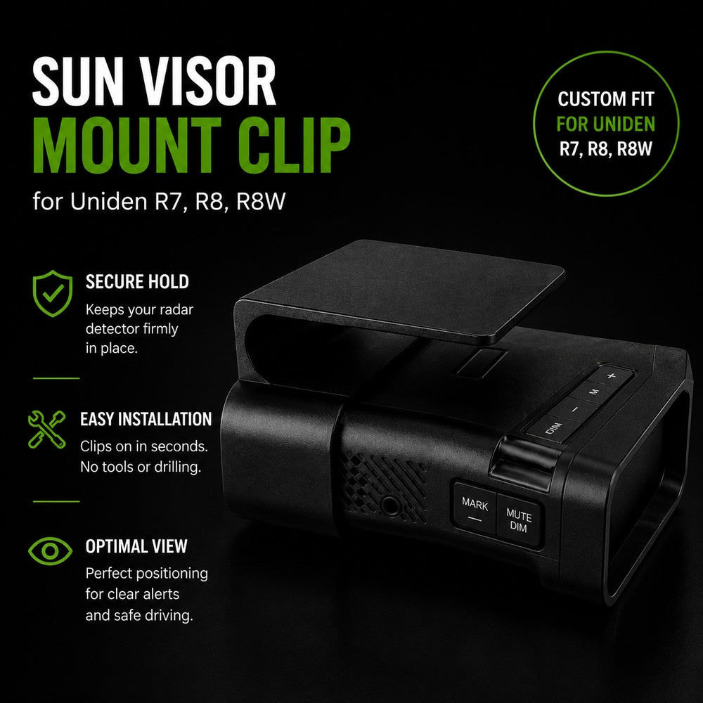 Uniden R7 / R8 / R8W Radar Detector Sun Visor Mount
