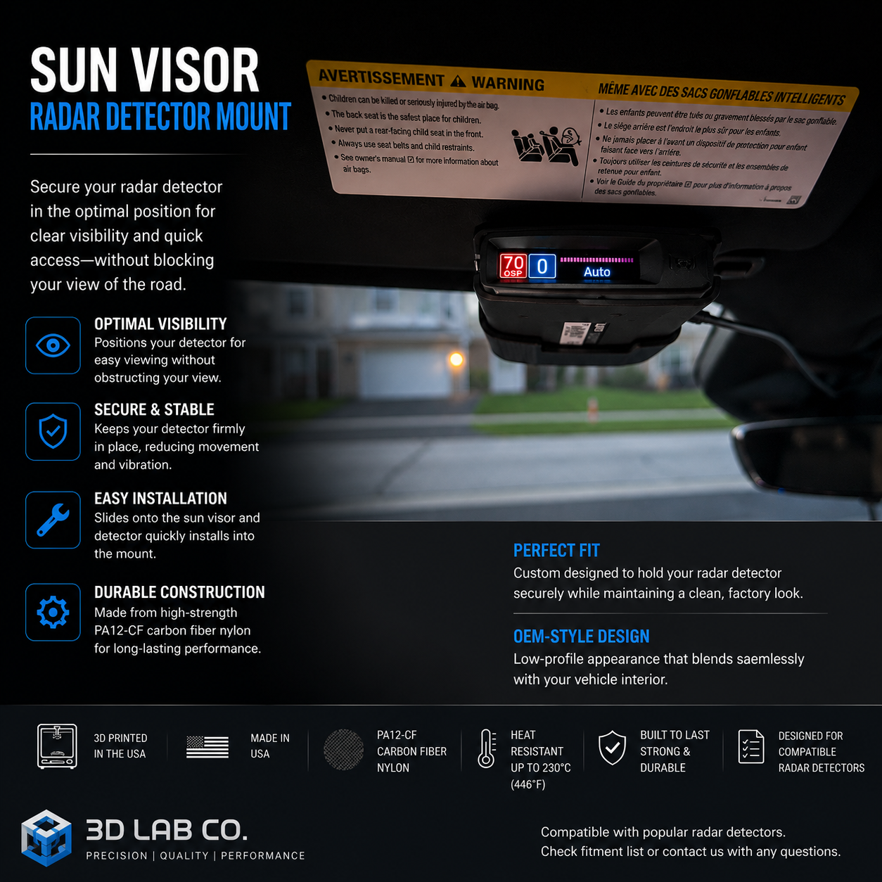 Escort MAX 360 Sun Visor Mount