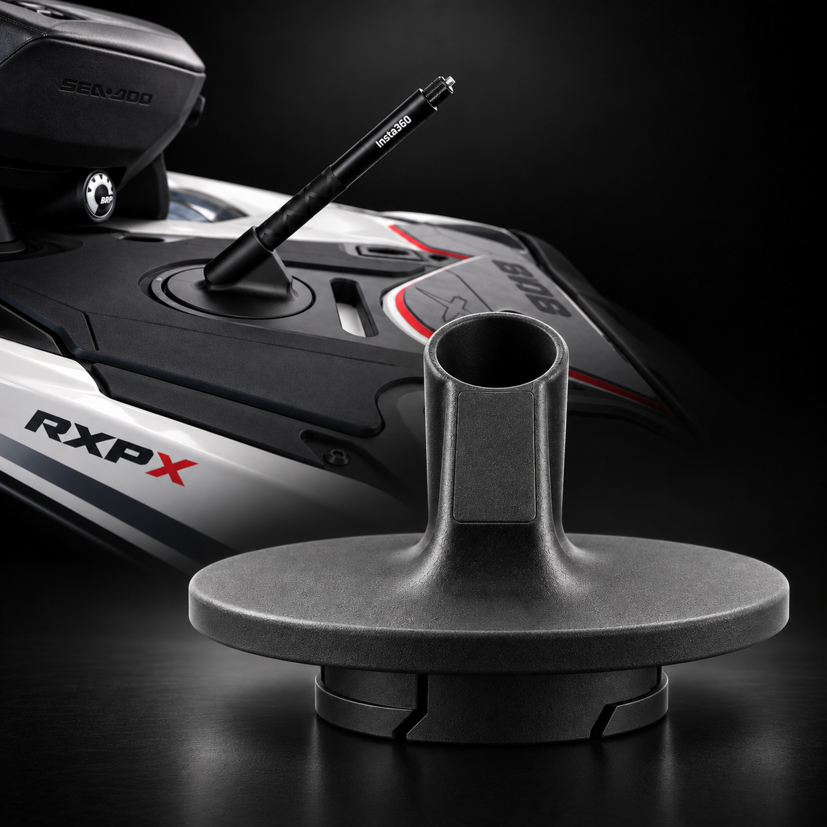 Camera Mount for Sea-Doo RXP-X, RXT-X, GTX, GTI, GTR, Fish PRO, Wake PRO 2018-2025, Rear Deck Holder, Carbon Fiber