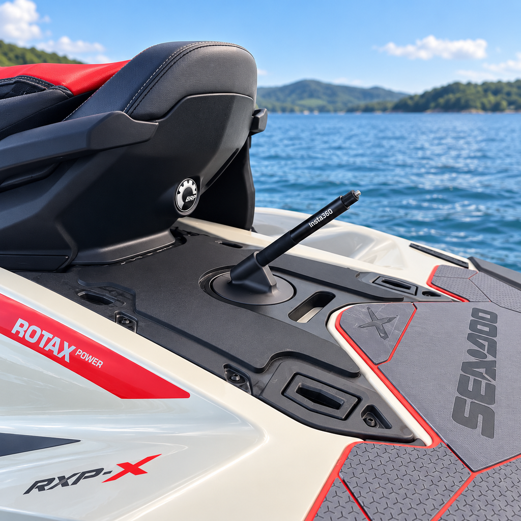 Camera Mount for Sea-Doo RXP-X, RXT-X, GTX, GTI, GTR, Fish PRO, Wake PRO 2018-2025, Rear Deck Holder, Carbon Fiber